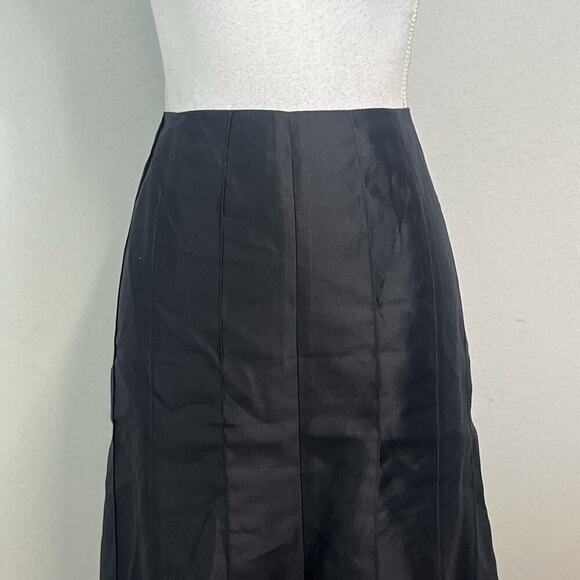 Talbots Woman Skirt Plus size 12 W Black Pure Silk A Line Midi Evening Cocktail - Picture 2 of 9